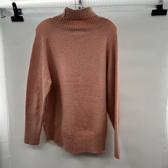 Double Zero Turtleneck Sweater Women's Size Small Pink Knit Hi Low Long Sleeve - Picture 7 of 9